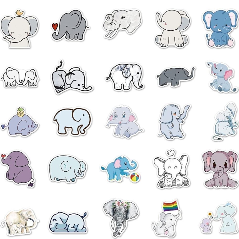 Assorted Cartoon Elephant Stickers 🐘 - Picture 3 of 6
